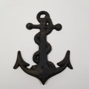 Vintage Cast Iron Anchor Rope Wall Decor Black Nautical Maritime 5.5"